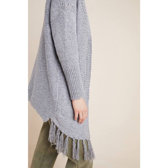 New Anthropologie Lane Fringed Kimono by Akemi + Kin  Retail $128 One Size Gray - Picture 3 of 4